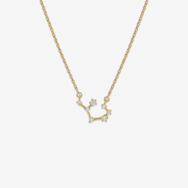 18k Gold Virgo Constellation Diamond Necklace | Zodiac Fine Jewelry