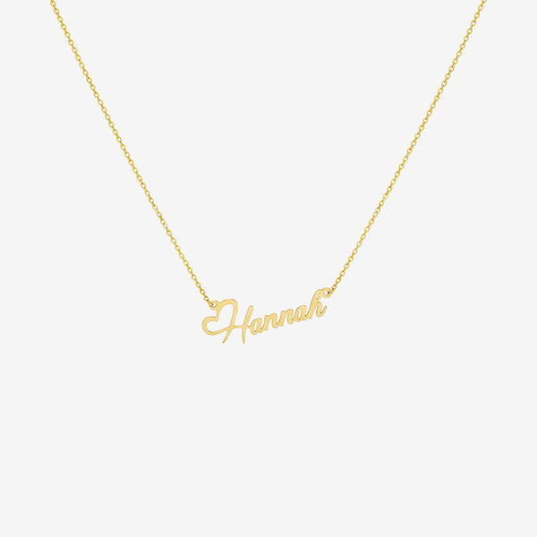 Custom Name Necklace in 18k Solid Gold | Personalized Script Pendant