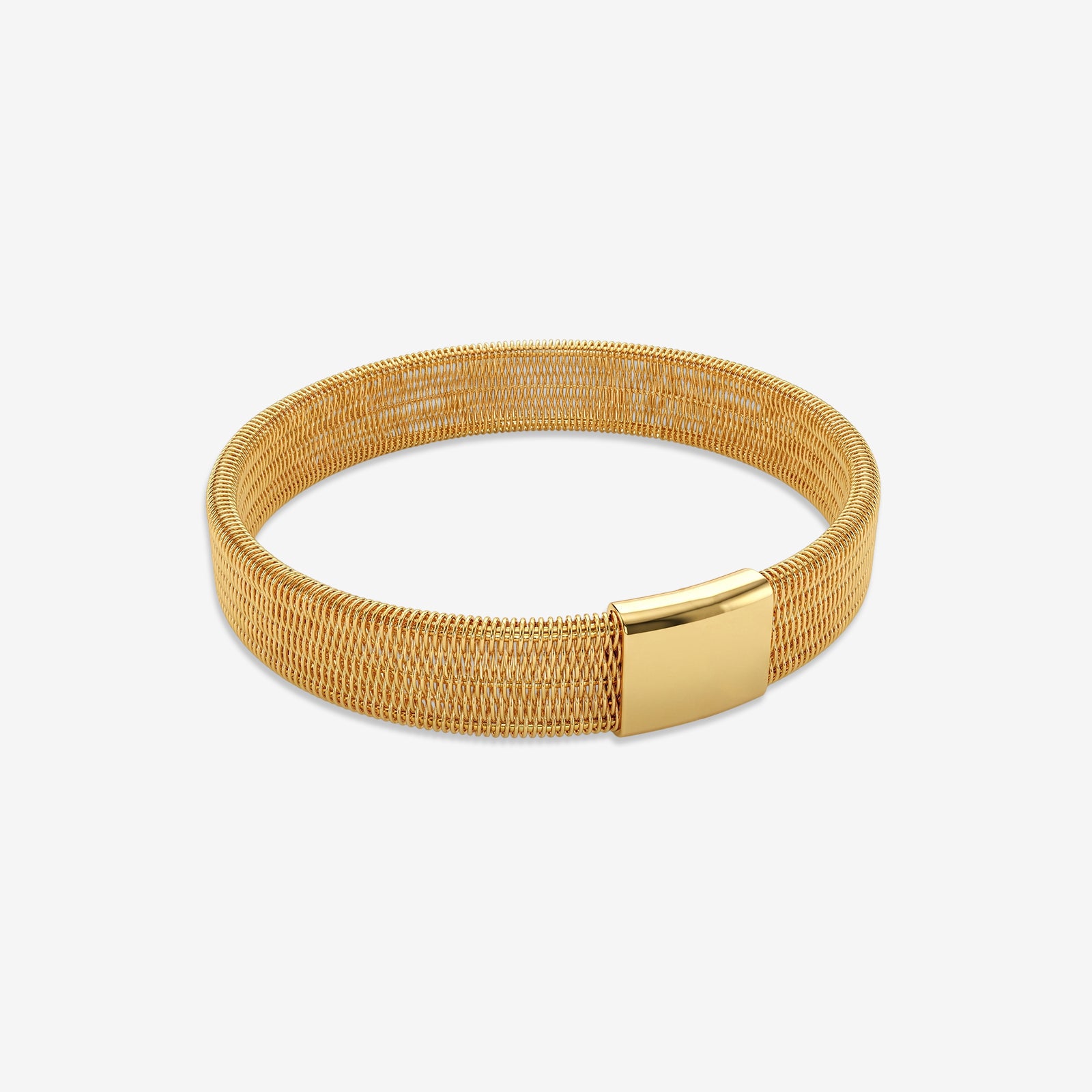 GoldFlex 18K Gold Mesh Bangle Bracelet | Flexible Fine Jewellery