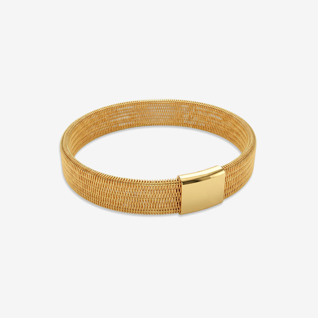 GoldFlex 18K Gold Mesh Bangle Bracelet | Flexible Fine Jewellery