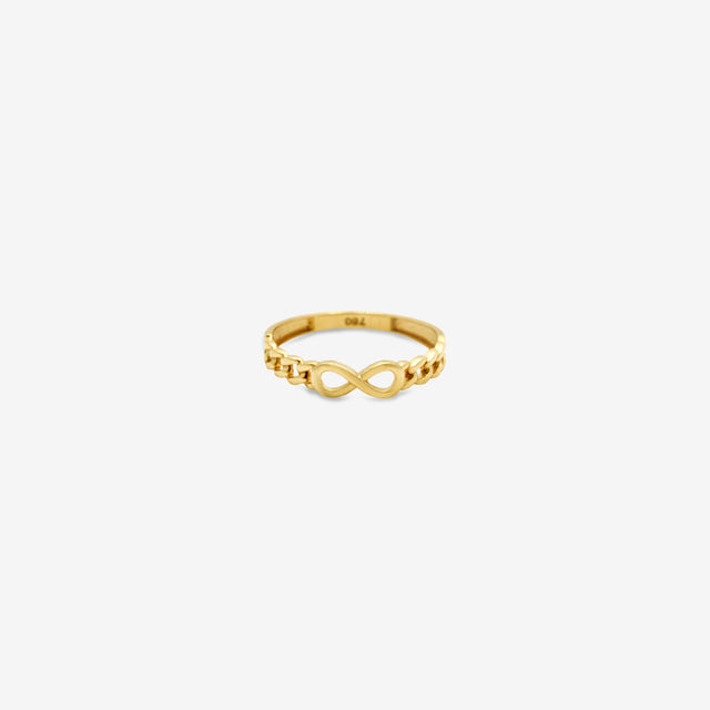 18k Gold Infinity Chain Ring | Solid Gold Handcrafted Jewelry