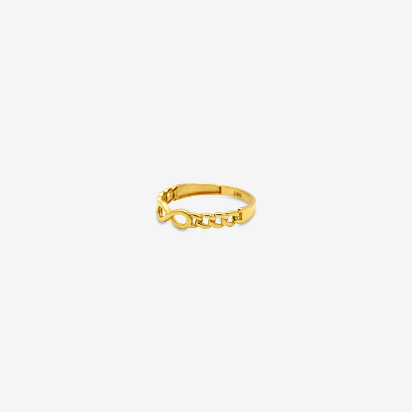 18k Gold Infinity Chain Ring | Solid Gold Handcrafted Jewelry