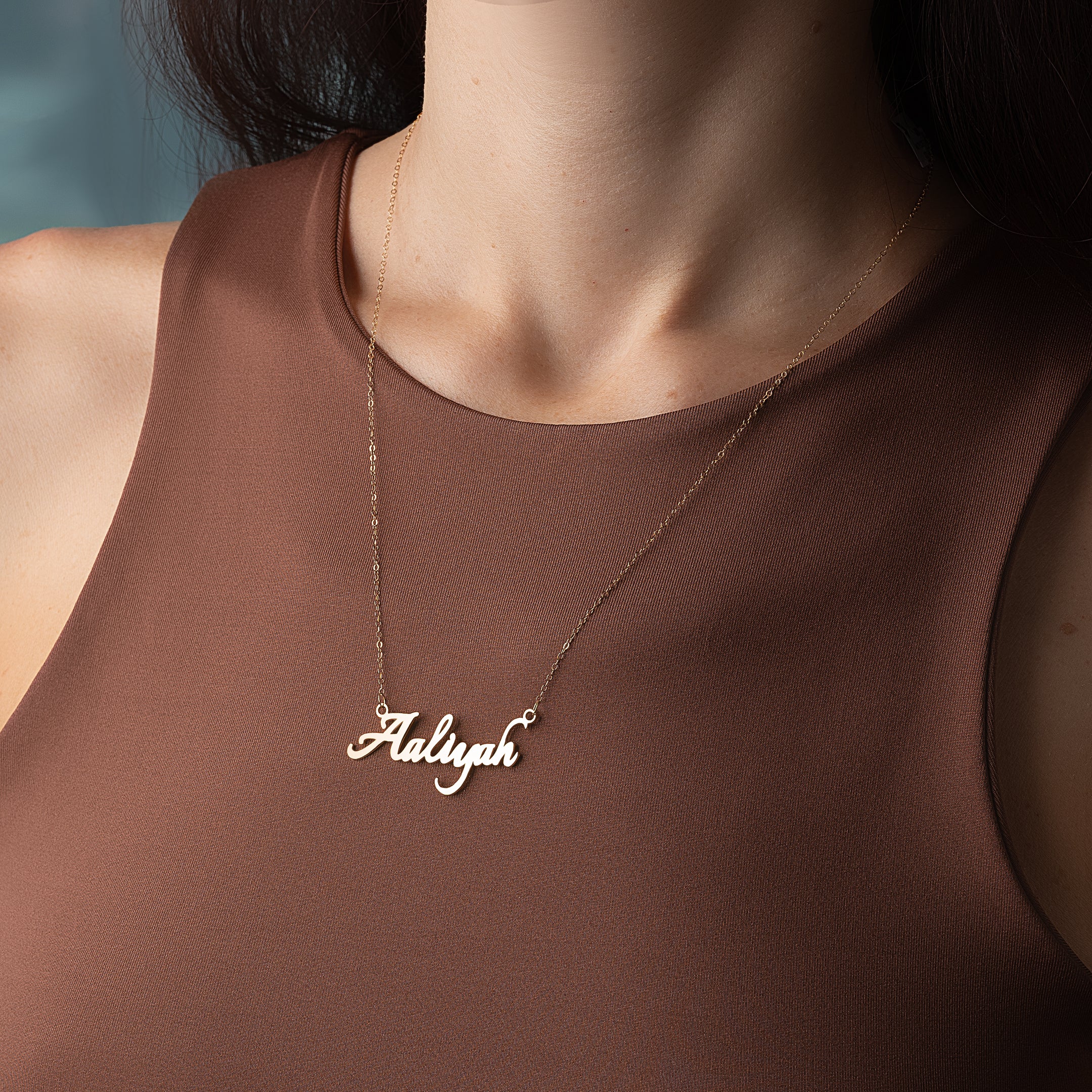 English Name Custom Gold Necklace – 18K Gold