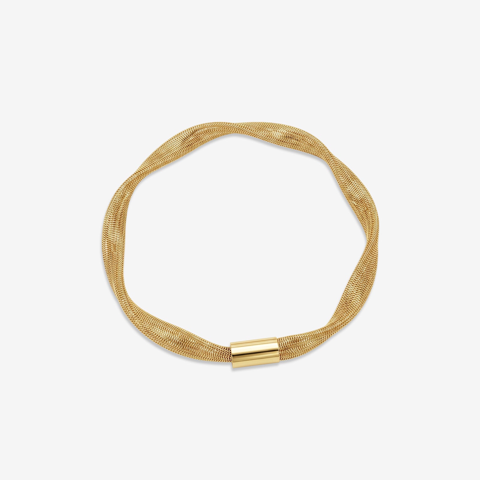 GoldFlex 18K Gold Woven Mesh Bracelet | Elegant Minimalist Jewelry