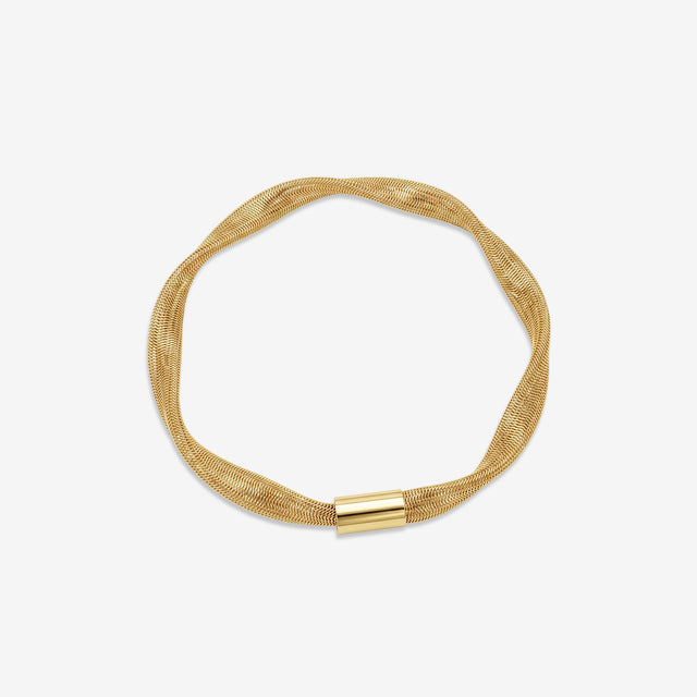 GoldFlex 18K Gold Woven Mesh Bracelet | Elegant Minimalist Jewelry