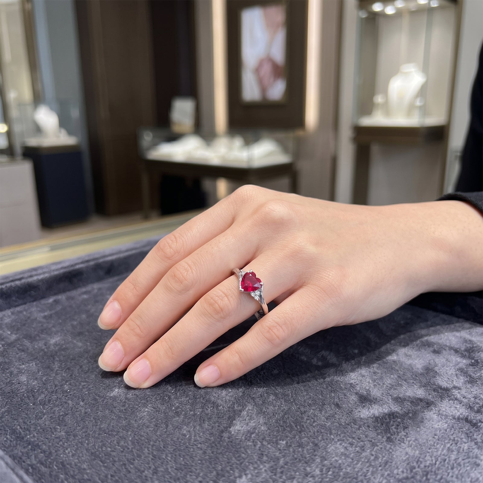 18K Gold Heart Ruby & Diamond Ring | Romantic Fine Jewellery