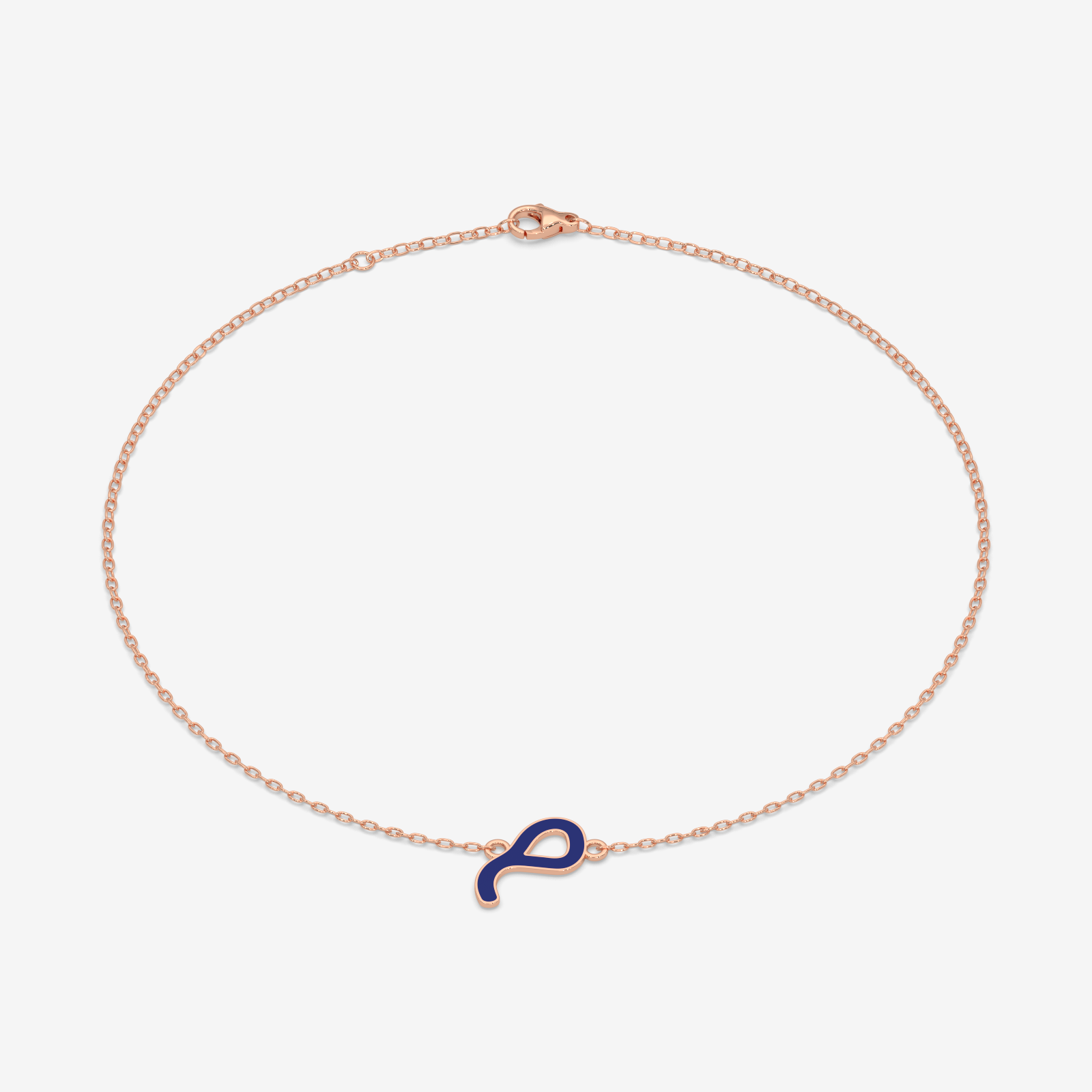 Arabi Mina 'M' Mim 18kt Gold & Blue Enamel | Arabic Letter Bracelet.