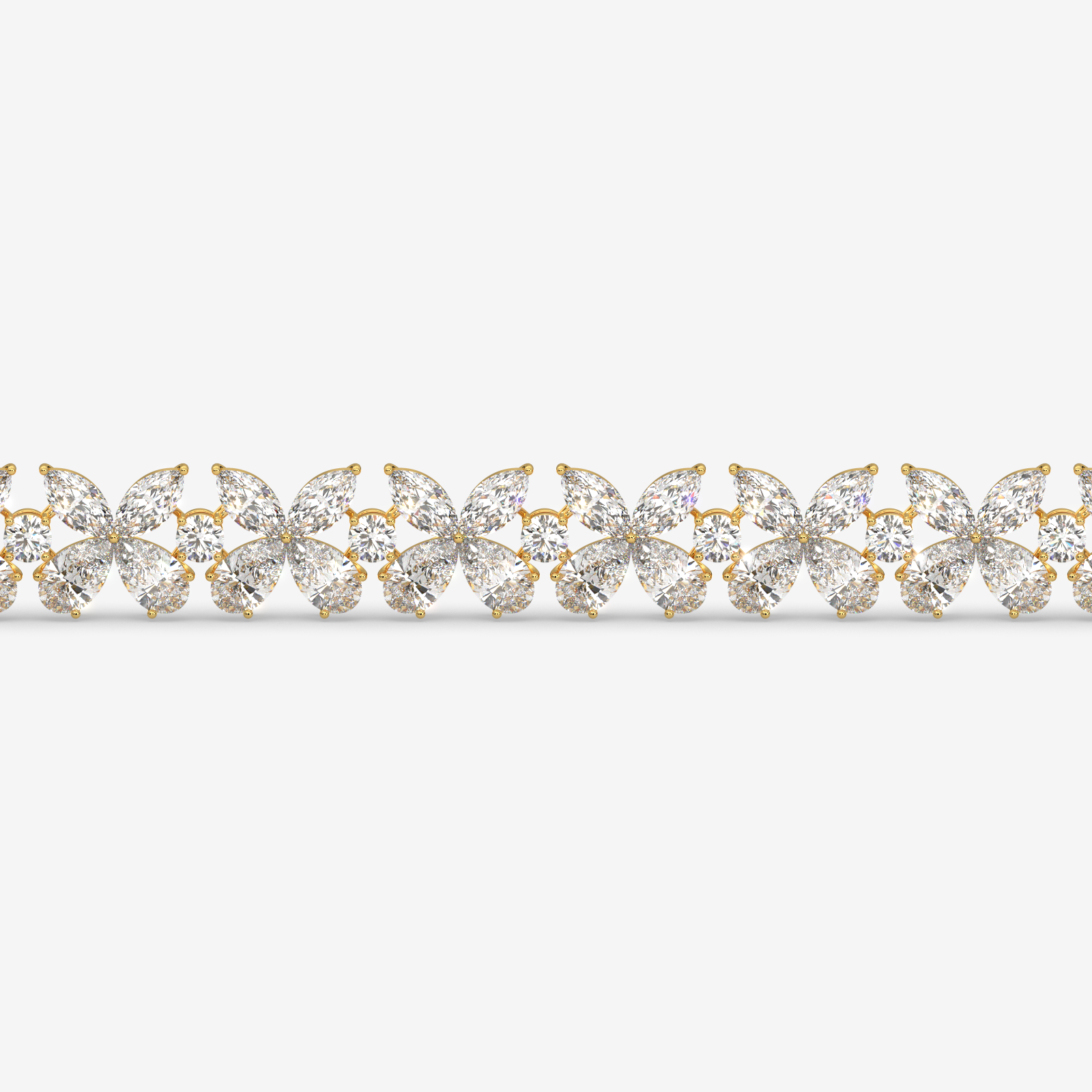 18K Gold Floral Diamond Bracelet