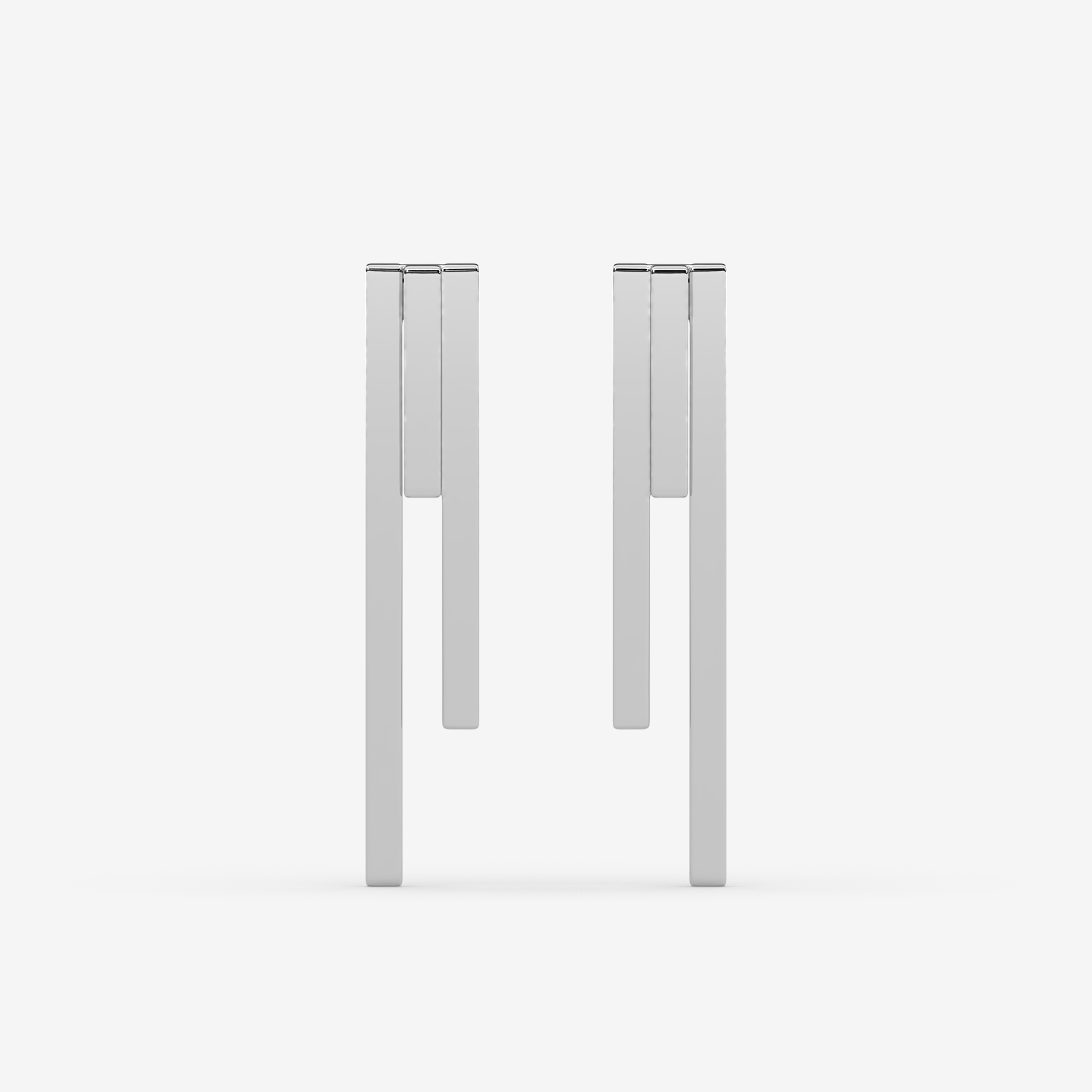 Minimalist 18K Gold Bar Drop Earrings | Sleek Geometric Dangle Studs
