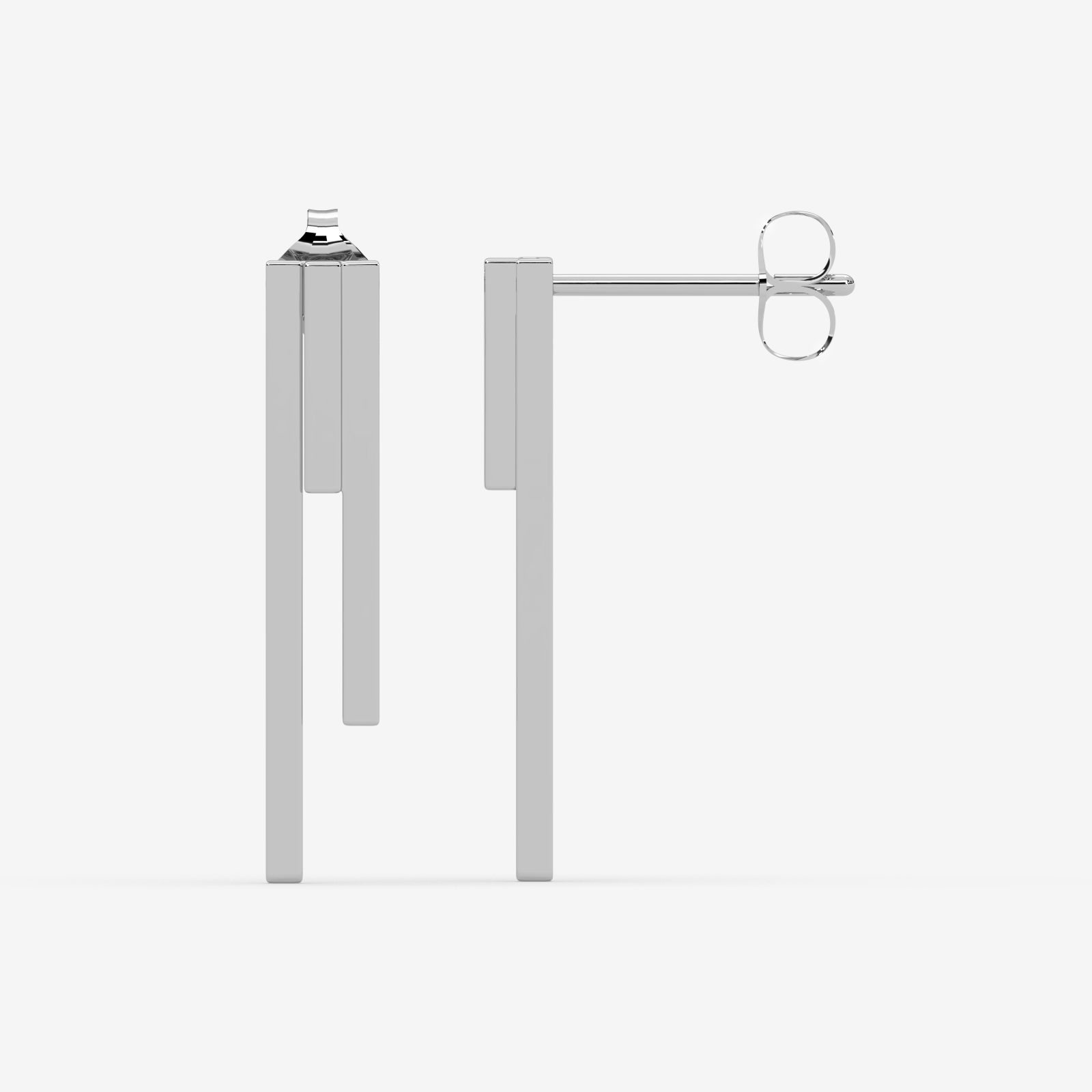 Minimalist 18K Gold Bar Drop Earrings | Sleek Geometric Dangle Studs