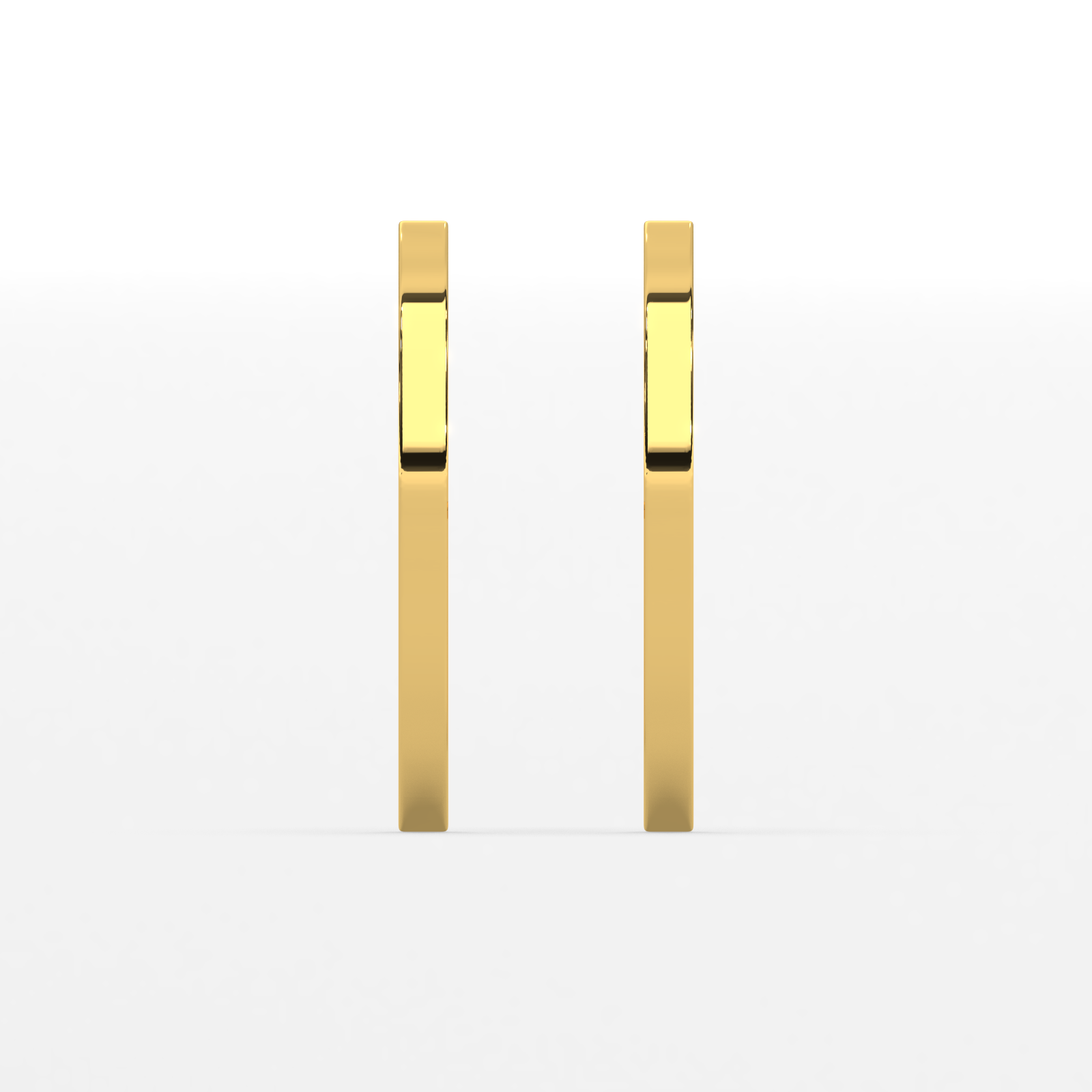 18K Gold Curved Bar Stud Earrings | Modern Minimalist Jewelry