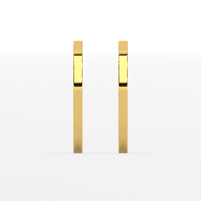 18K Gold Curved Bar Stud Earrings | Modern Minimalist Jewelry