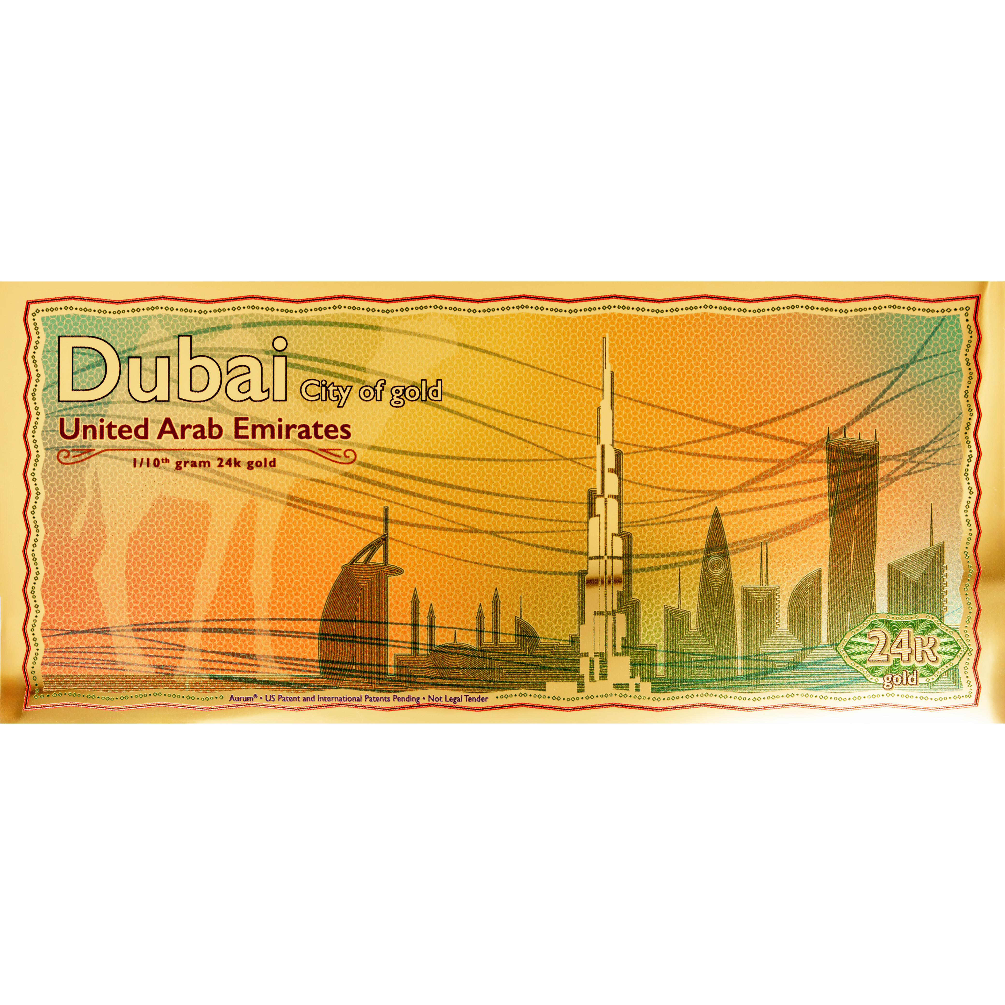 DUBAI'S FIRST GOLD NOTE SOUVENIR
