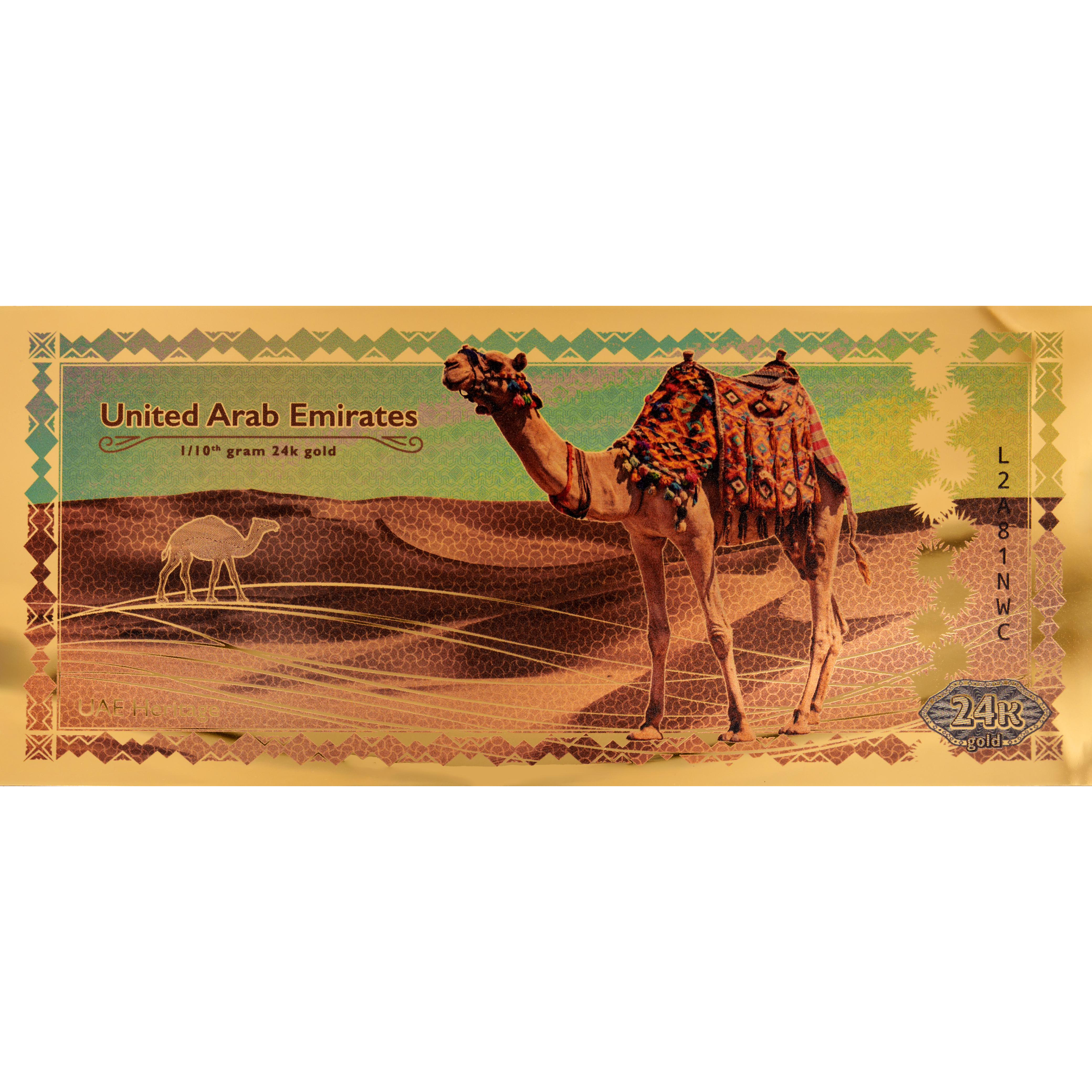 DUBAI'S FIRST GOLD NOTE SOUVENIR