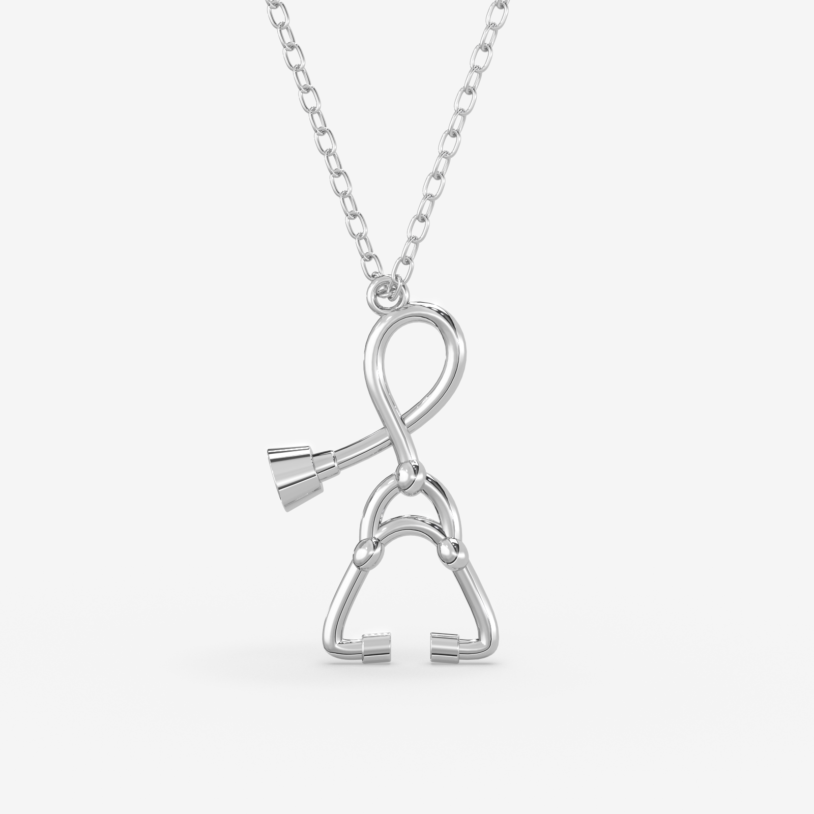 18K Gold Stethoscope Necklace - Dainty Medical Jewelry for Doctors & Nurses