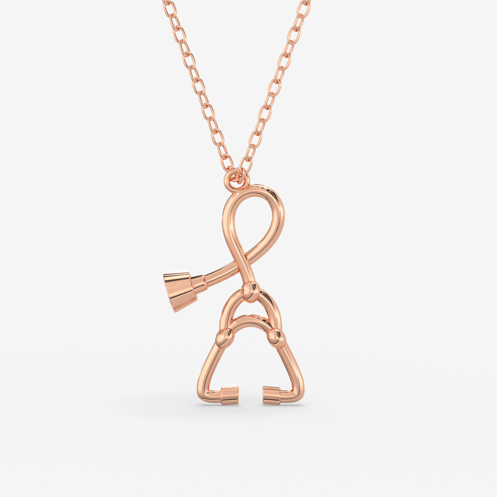 18K Gold Stethoscope Necklace - Dainty Medical Jewelry for Doctors & Nurses