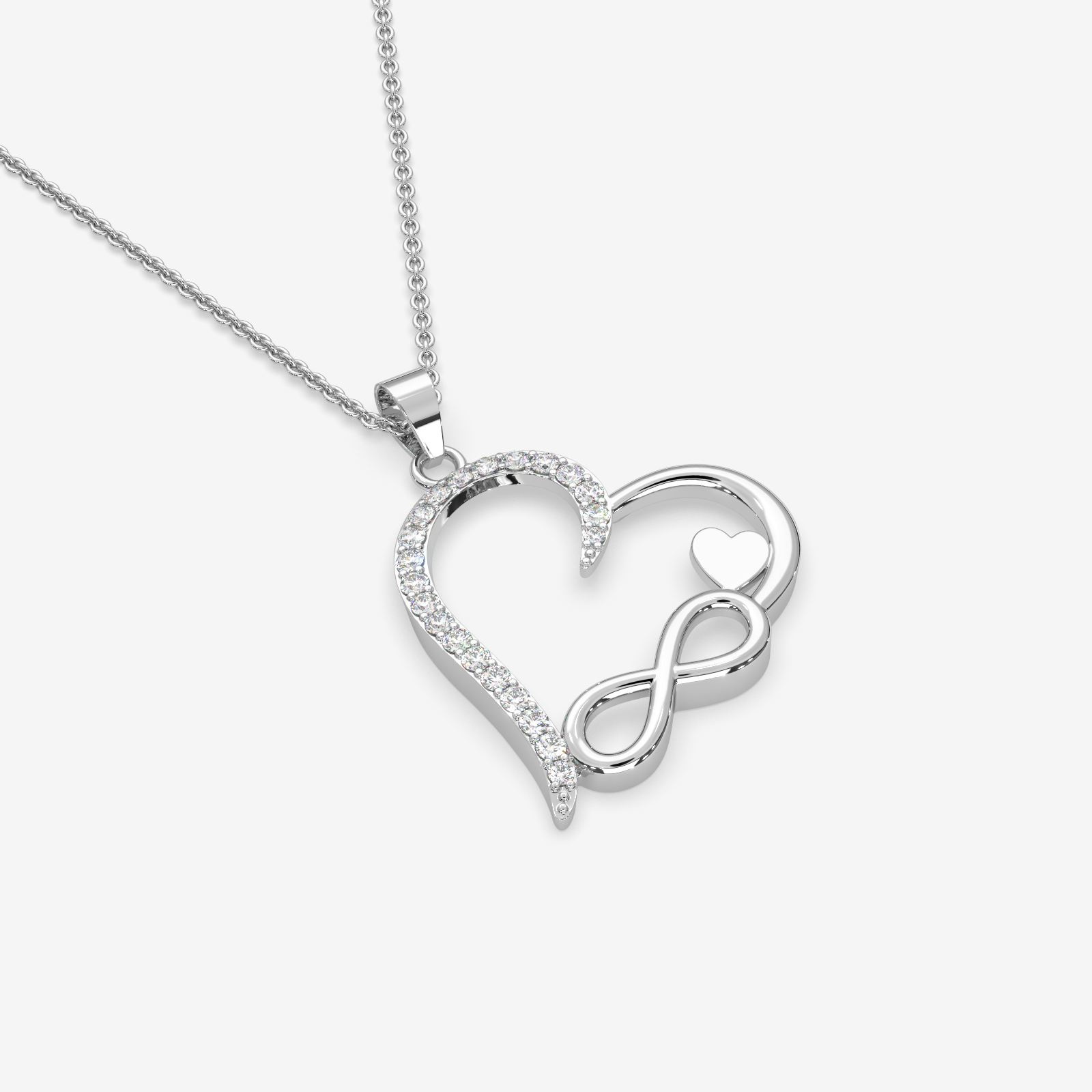 Eternal Love 18k Gold & Diamond Infinity Heart Pendant