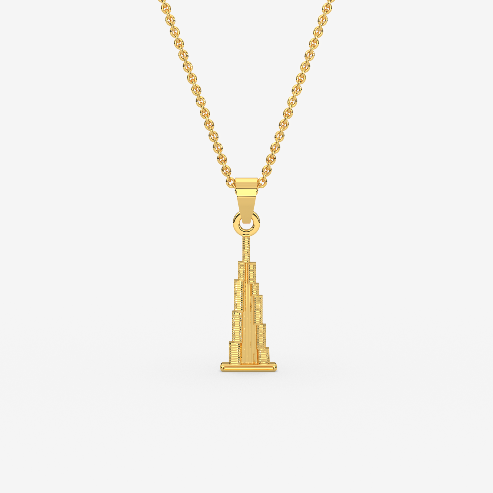 Burj Khalifa 18K Gold Pendant Necklace | Dubai Icon Jewelry