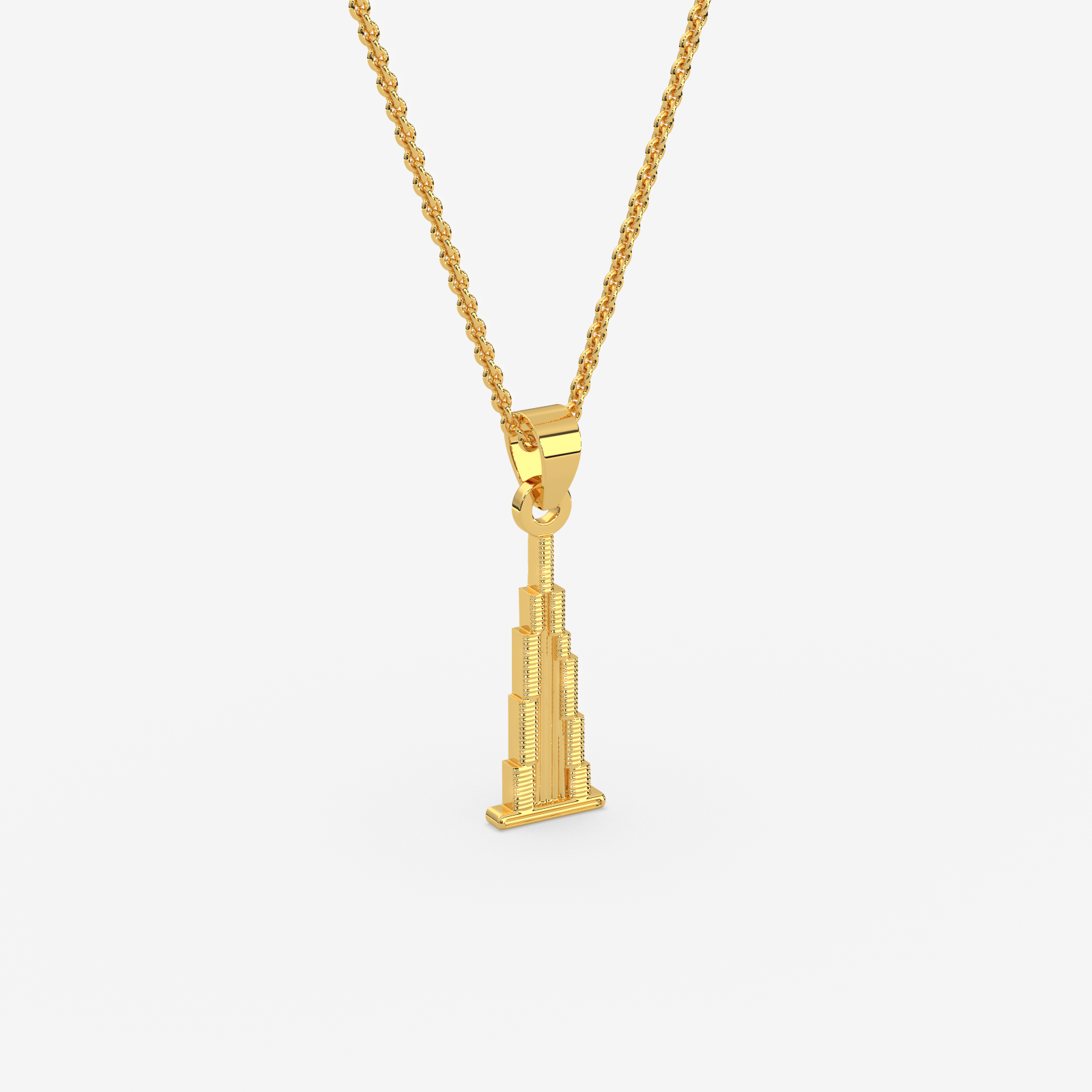 Burj Khalifa 18K Gold Pendant Necklace | Dubai Icon Jewelry