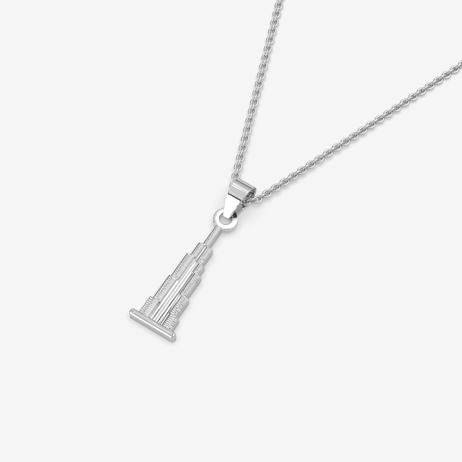 Burj Khalifa 18K Gold Pendant Necklace | Dubai Icon Jewelry