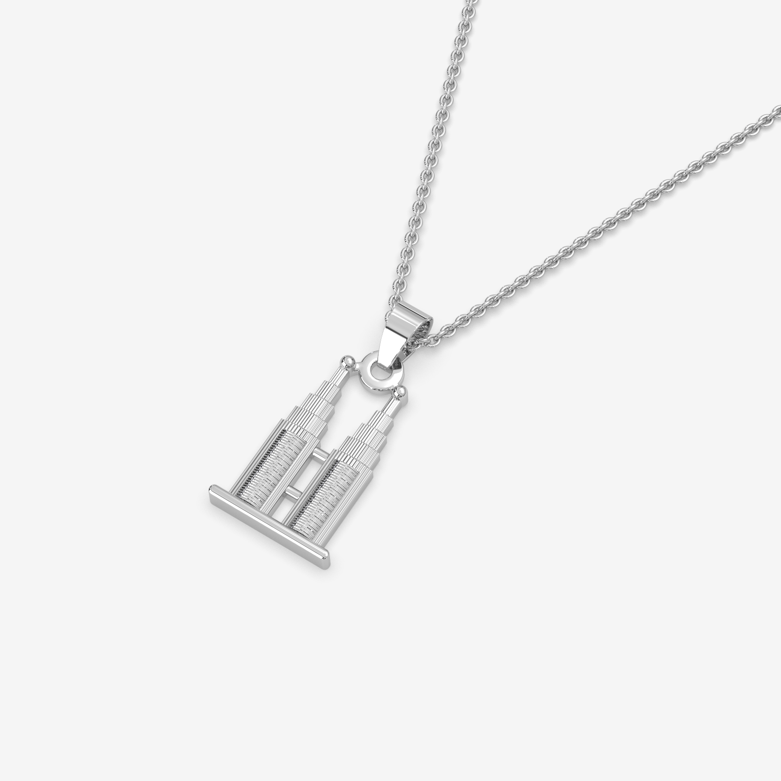 18K Gold Petronas Twin Towers Pendant Necklace | Malaysian Souvenir Jewelry