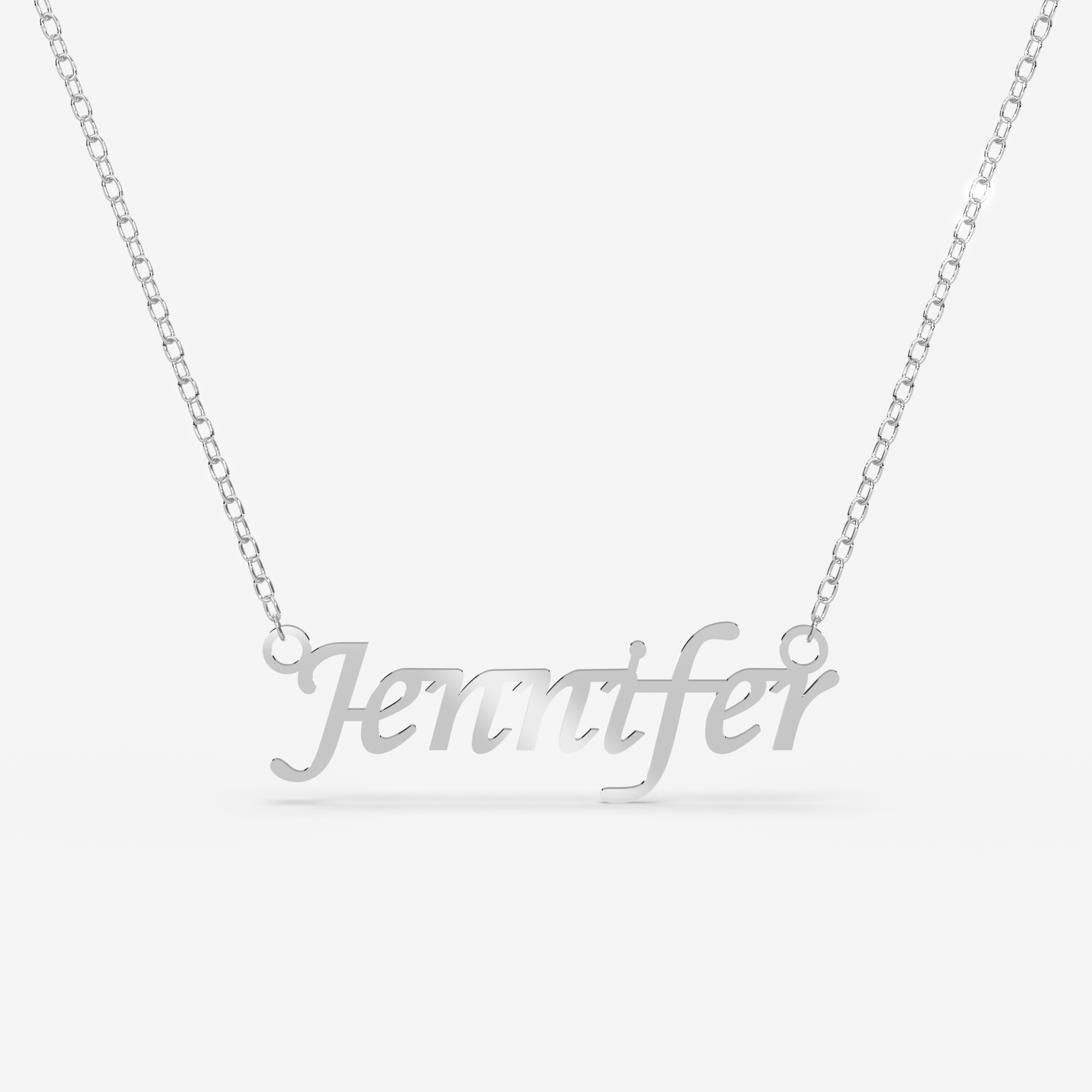 Calligraphy Font Custom Name Necklace – 18K Gold