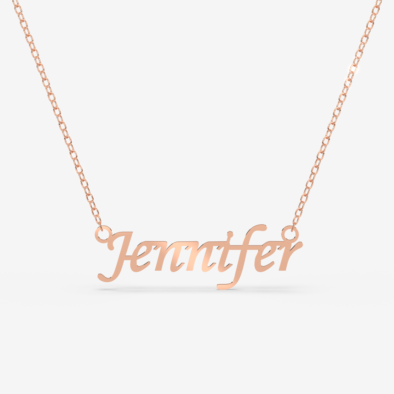 Calligraphy Font Custom Name Necklace – 18K Gold