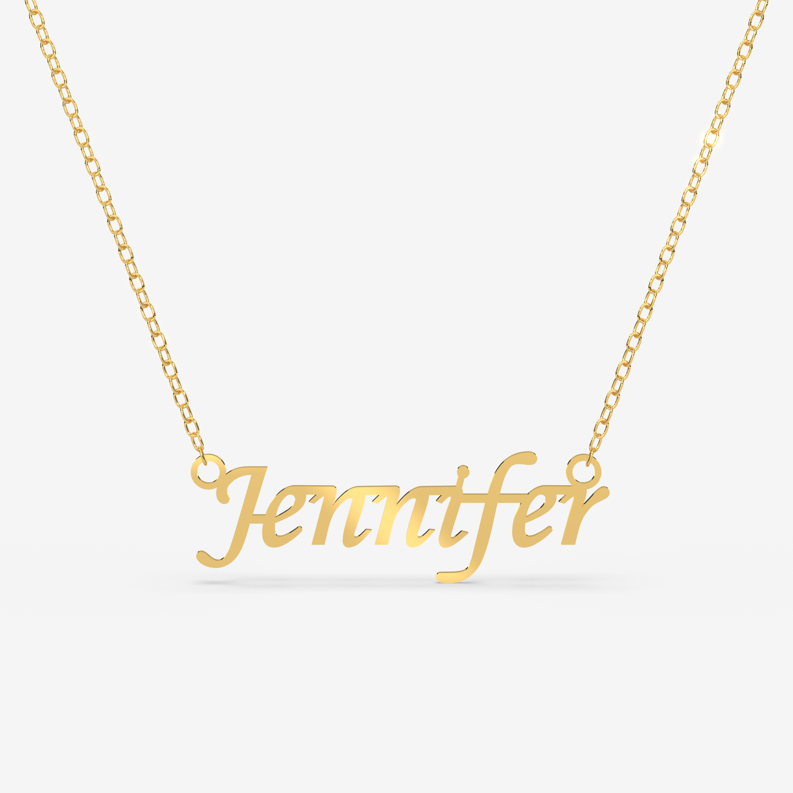 Calligraphy Font Custom Name Necklace – 18K Gold