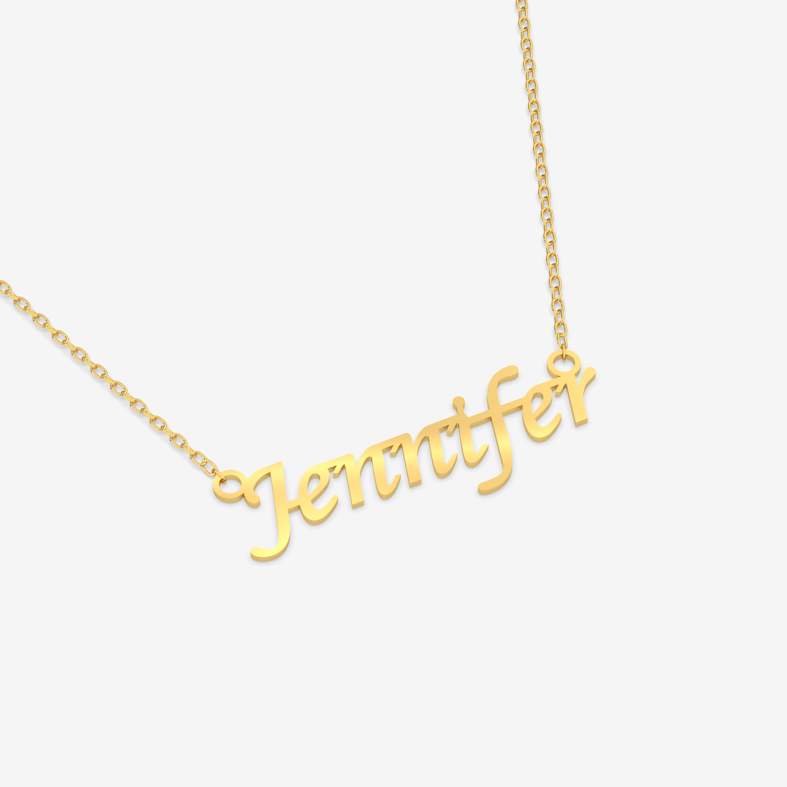Calligraphy Font Custom Name Necklace – 18K Gold