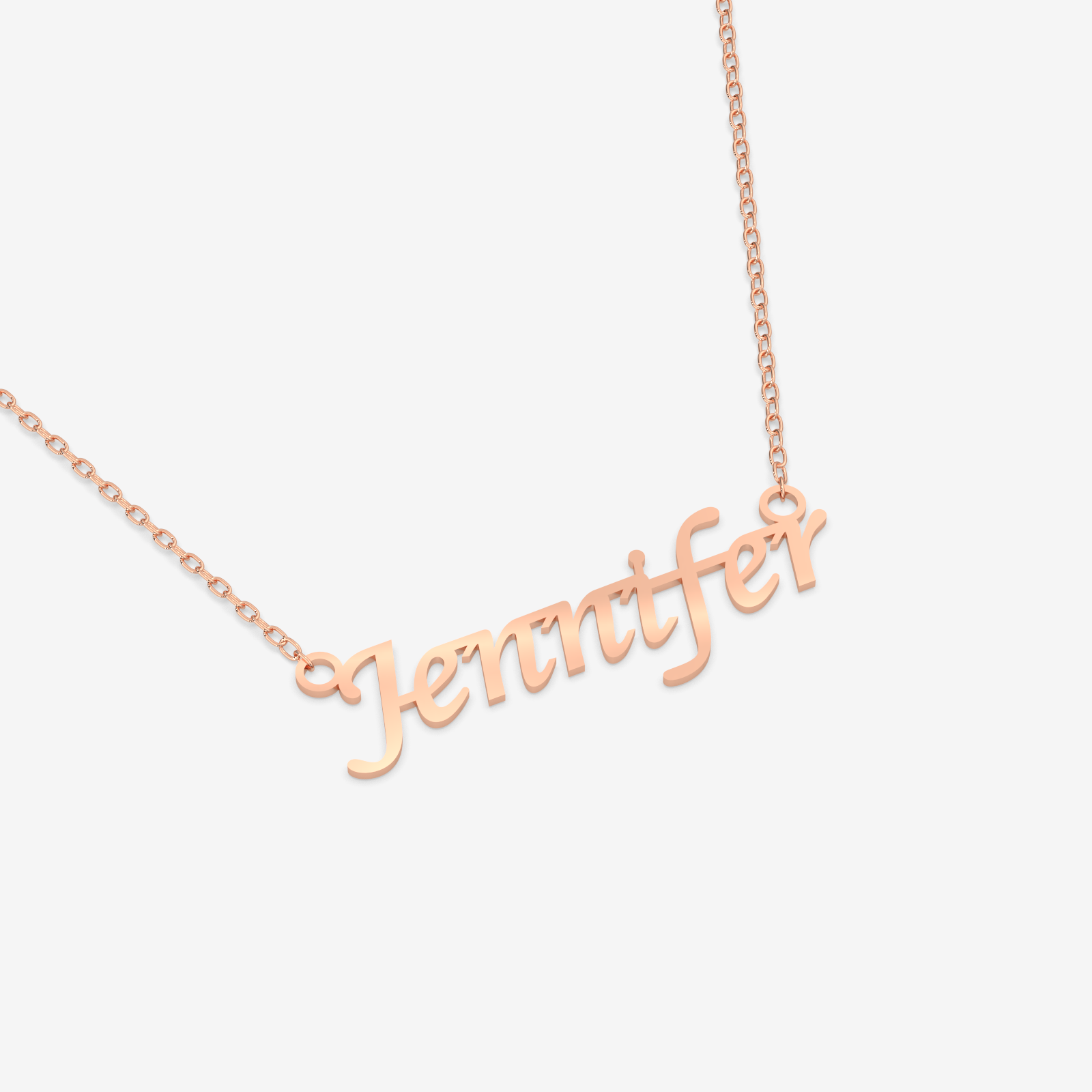 Calligraphy Font Custom Name Necklace – 18K Gold