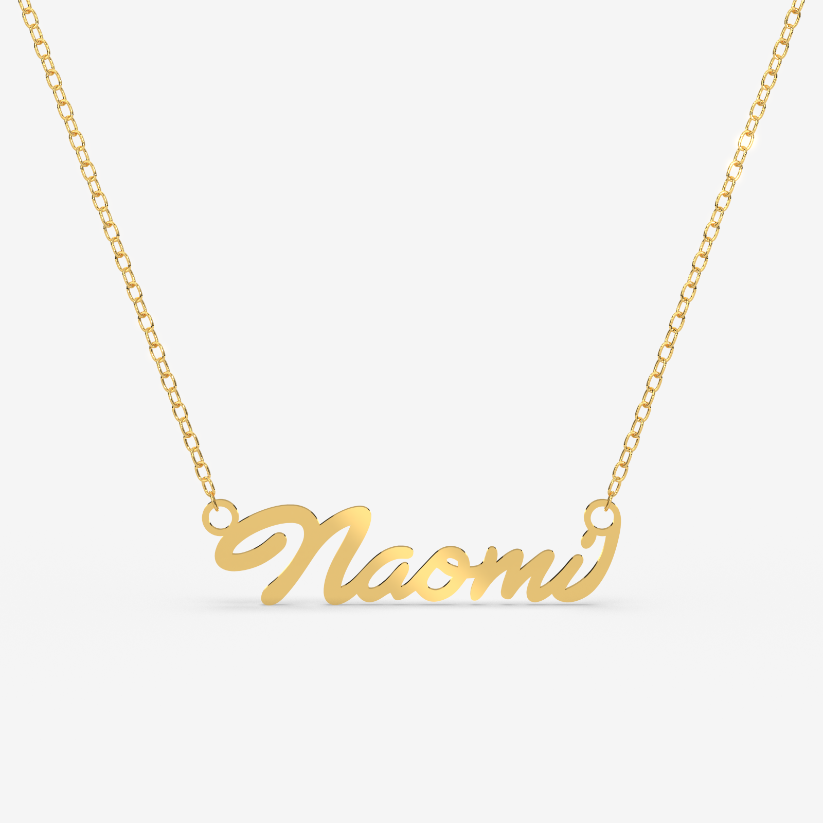 Cursive Font Custom Name Necklace – 18K Gold