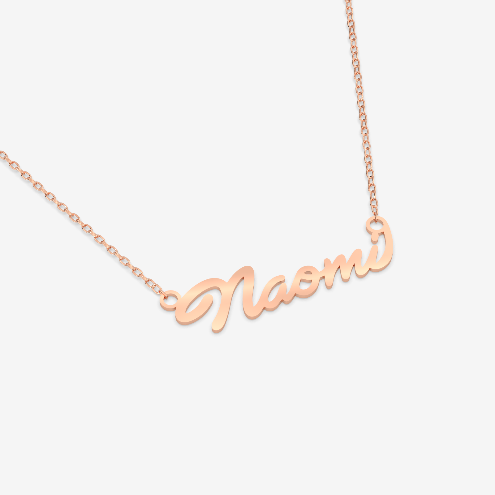 Cursive Font Custom Name Necklace – 18K Gold