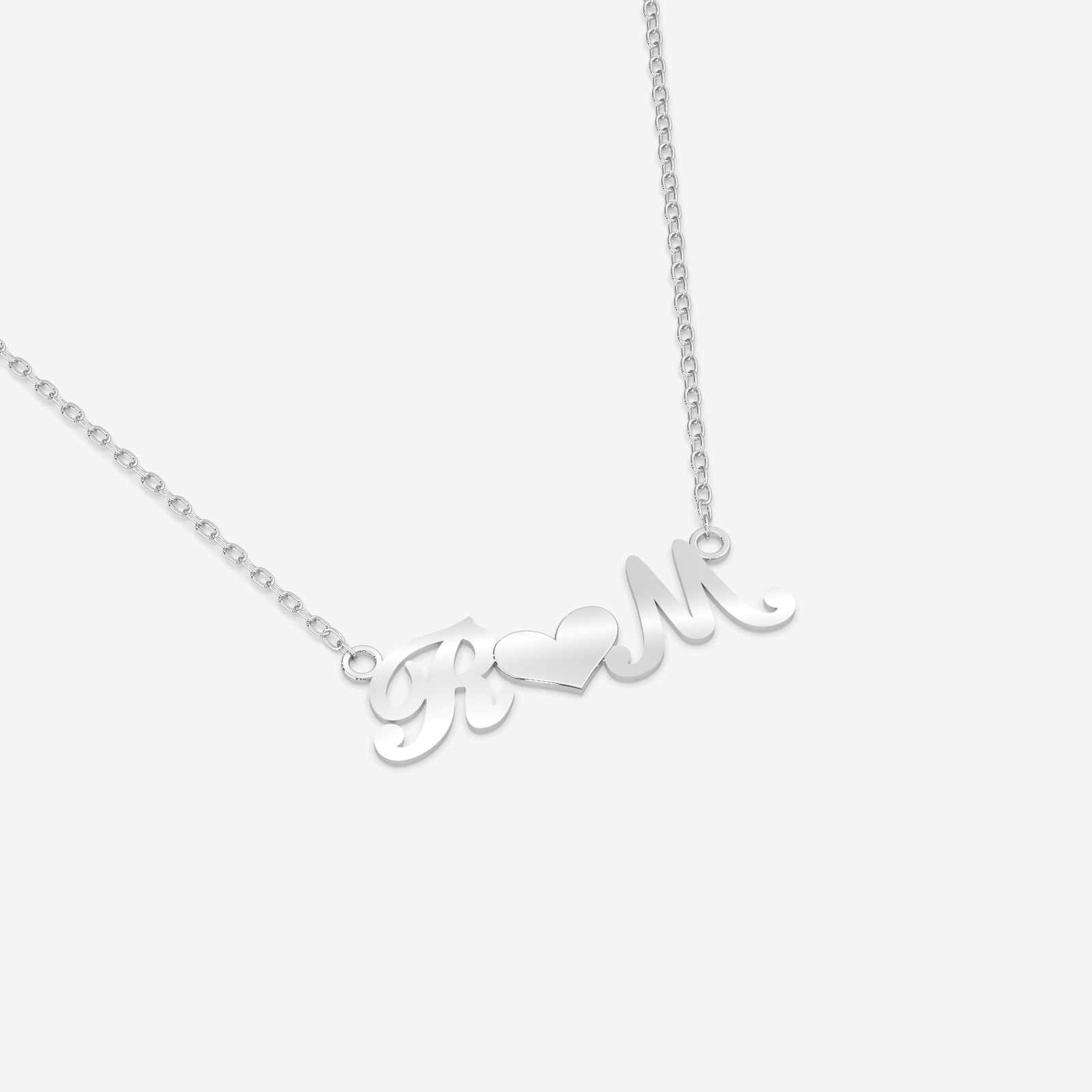 Personalized Initial Heart Gold Necklace – 18K Gold