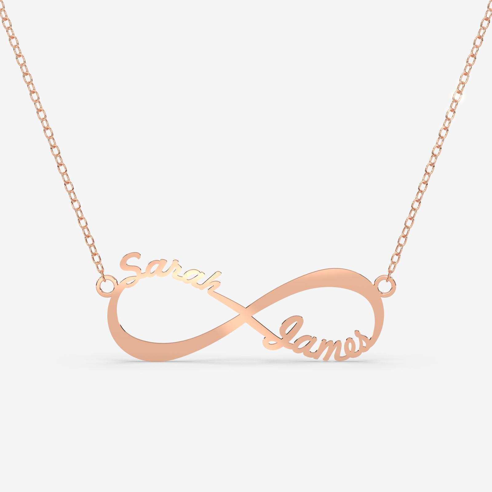 Infinity Custom Name Gold Necklace – 18K Gold