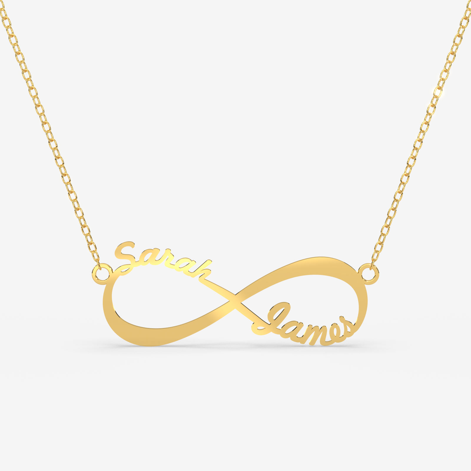 Infinity Custom Name Gold Necklace – 18K Gold