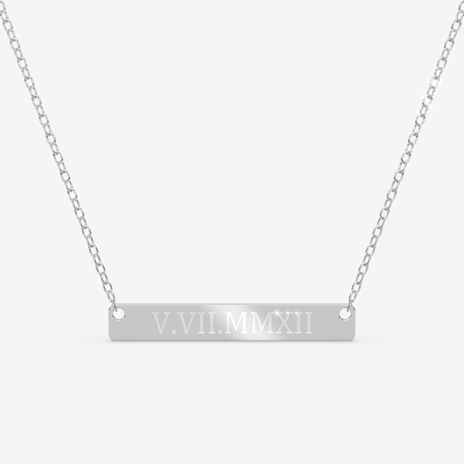 Custom Roman Numeral Date Necklace – 18K Gold