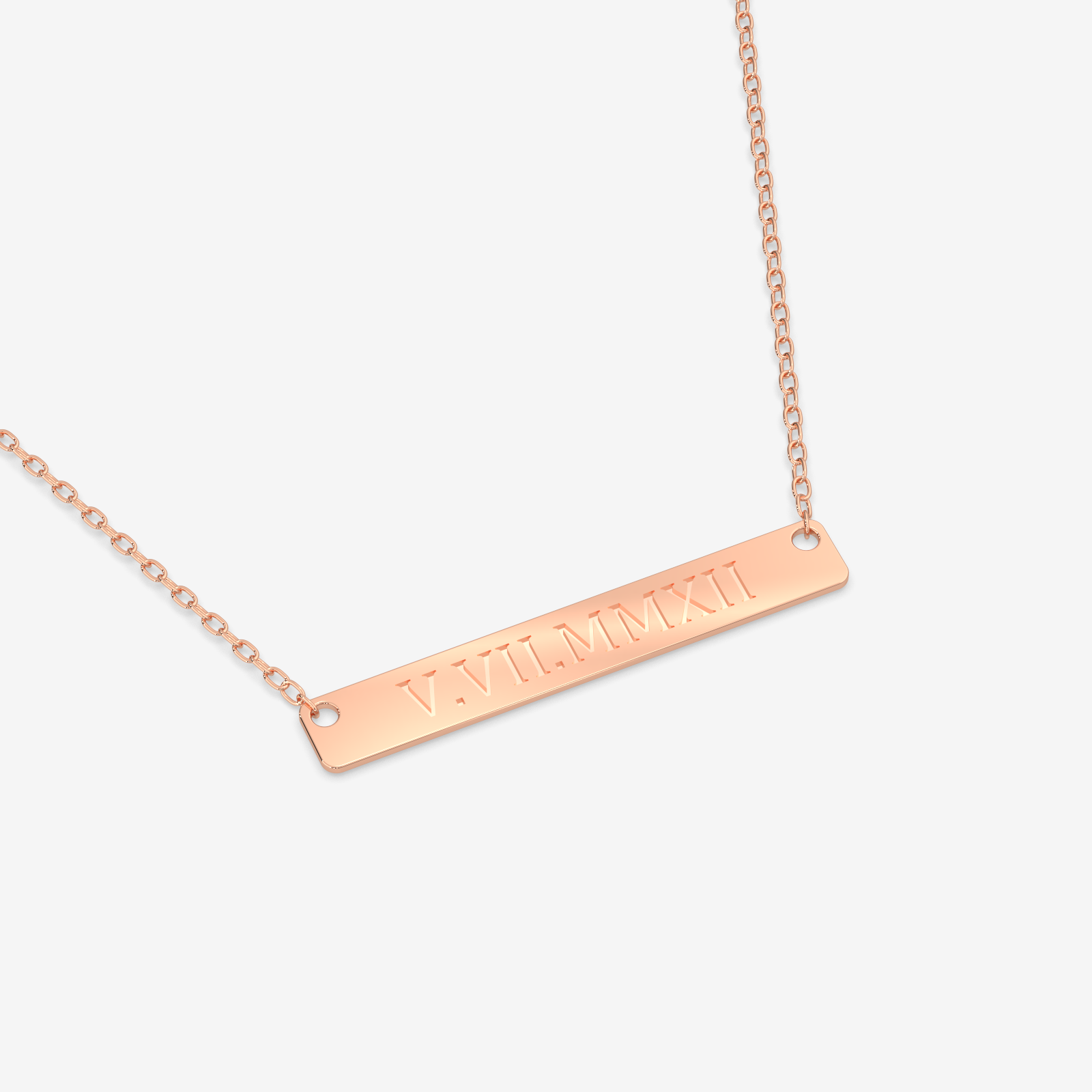 Custom Roman Numeral Date Necklace – 18K Gold