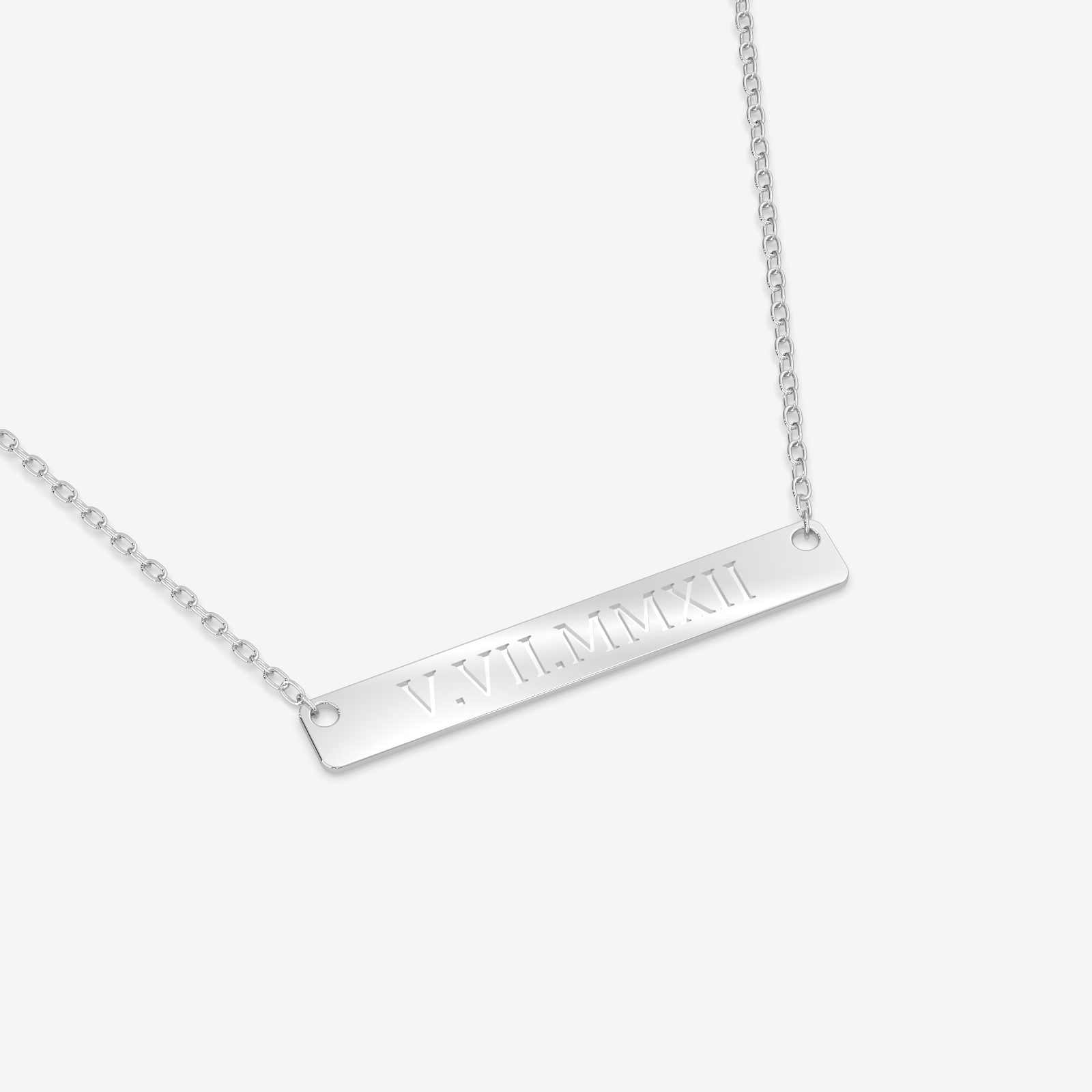 Custom Roman Numeral Date Necklace – 18K Gold