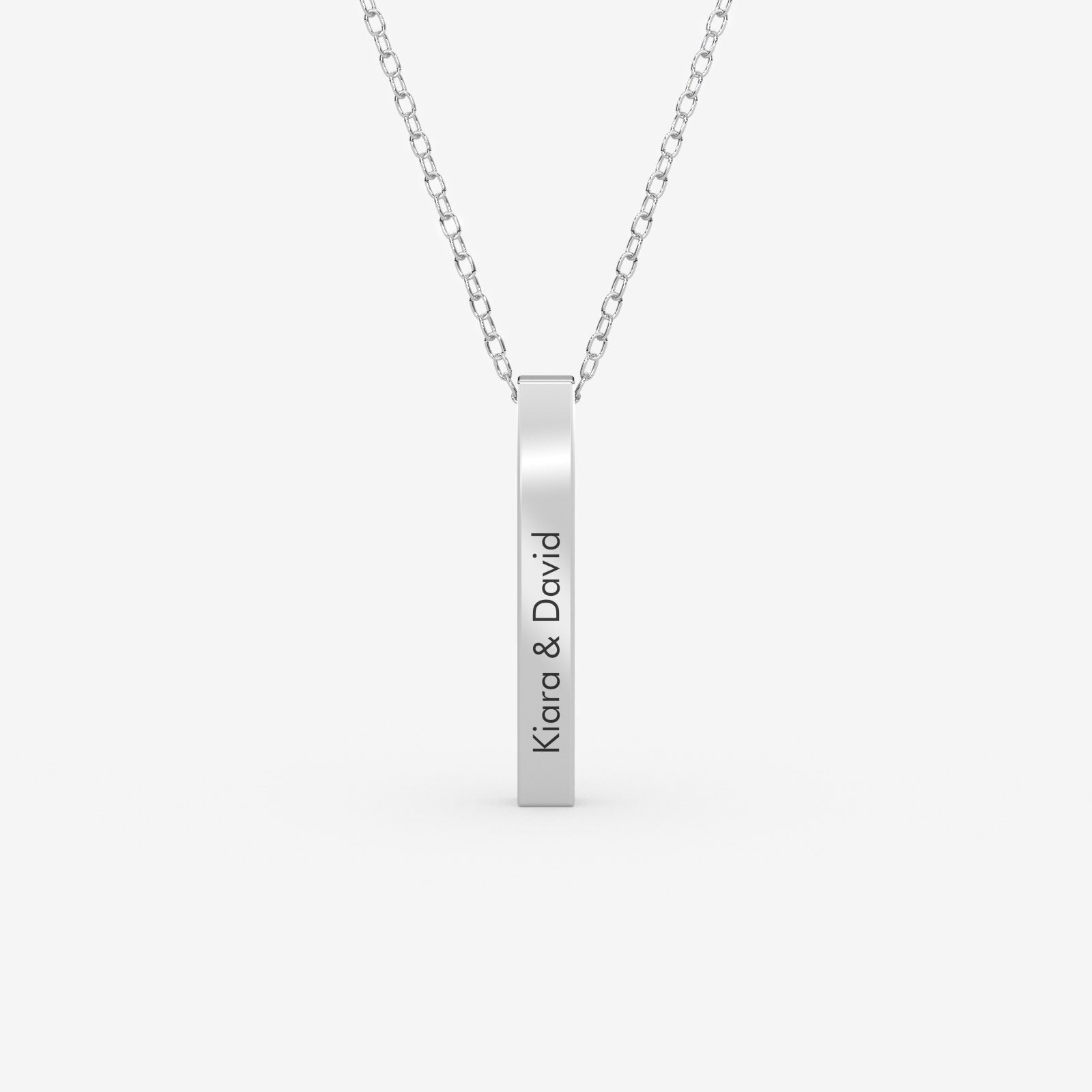 Personalized Engraved Gold Bar Necklace – 18K Gold