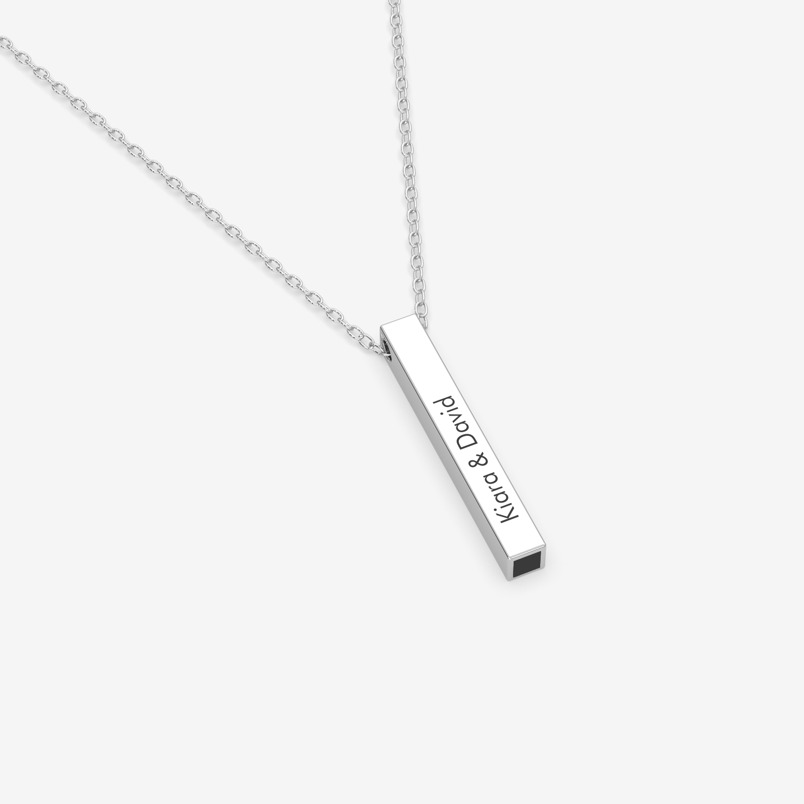 Personalized Engraved Gold Bar Necklace – 18K Gold