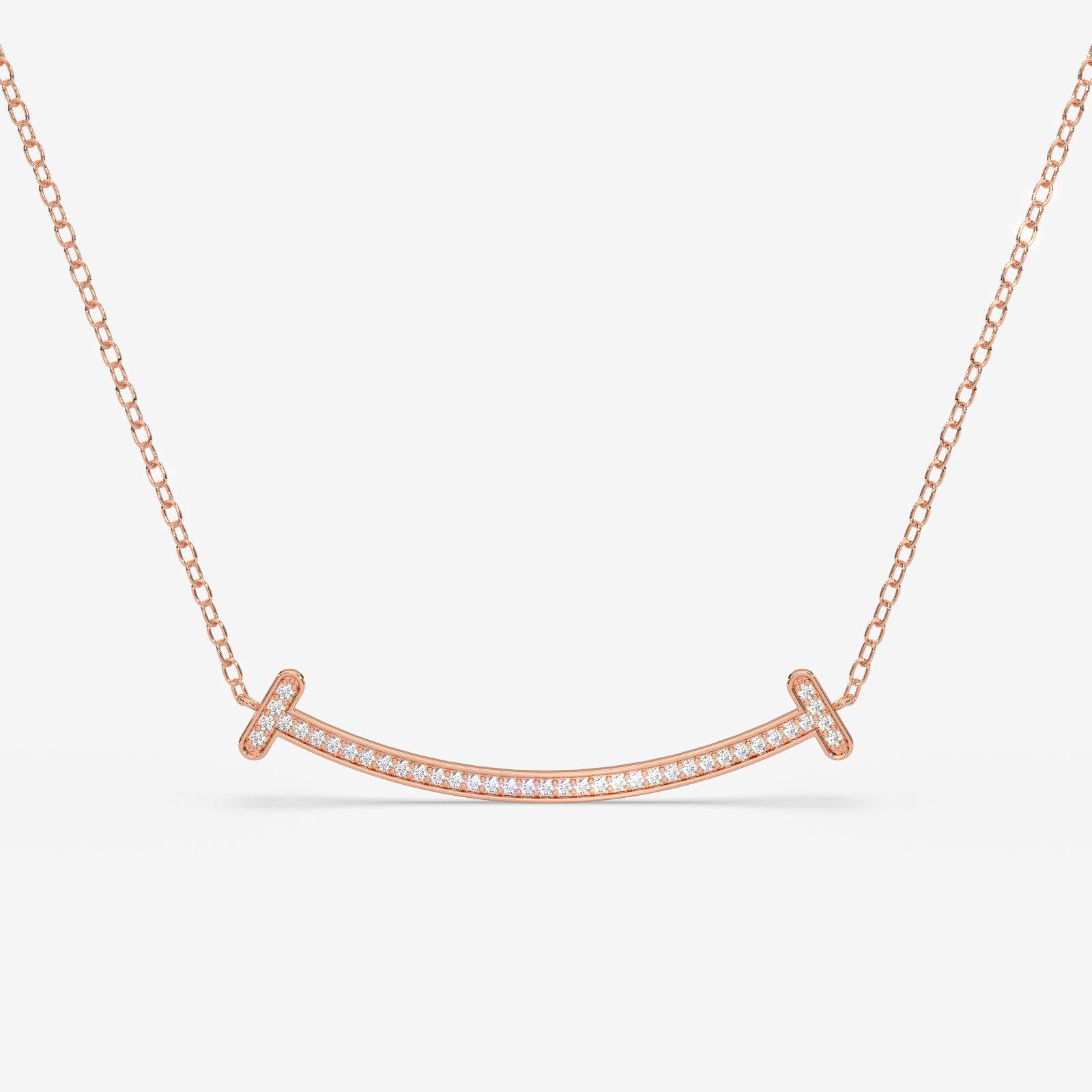 18K Gold Diamond Smile Necklace