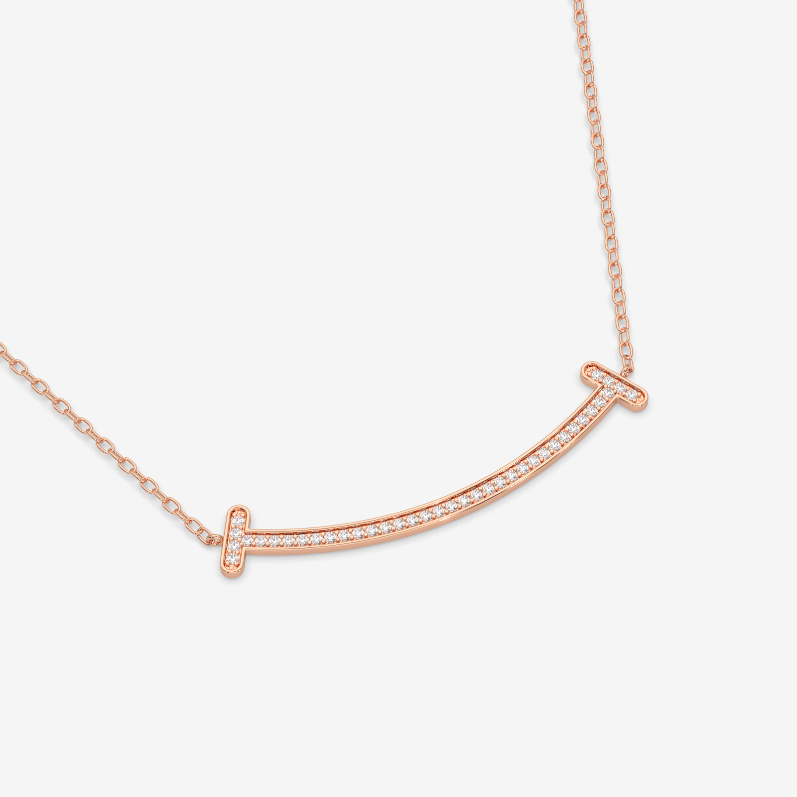 18K Gold Diamond Smile Necklace