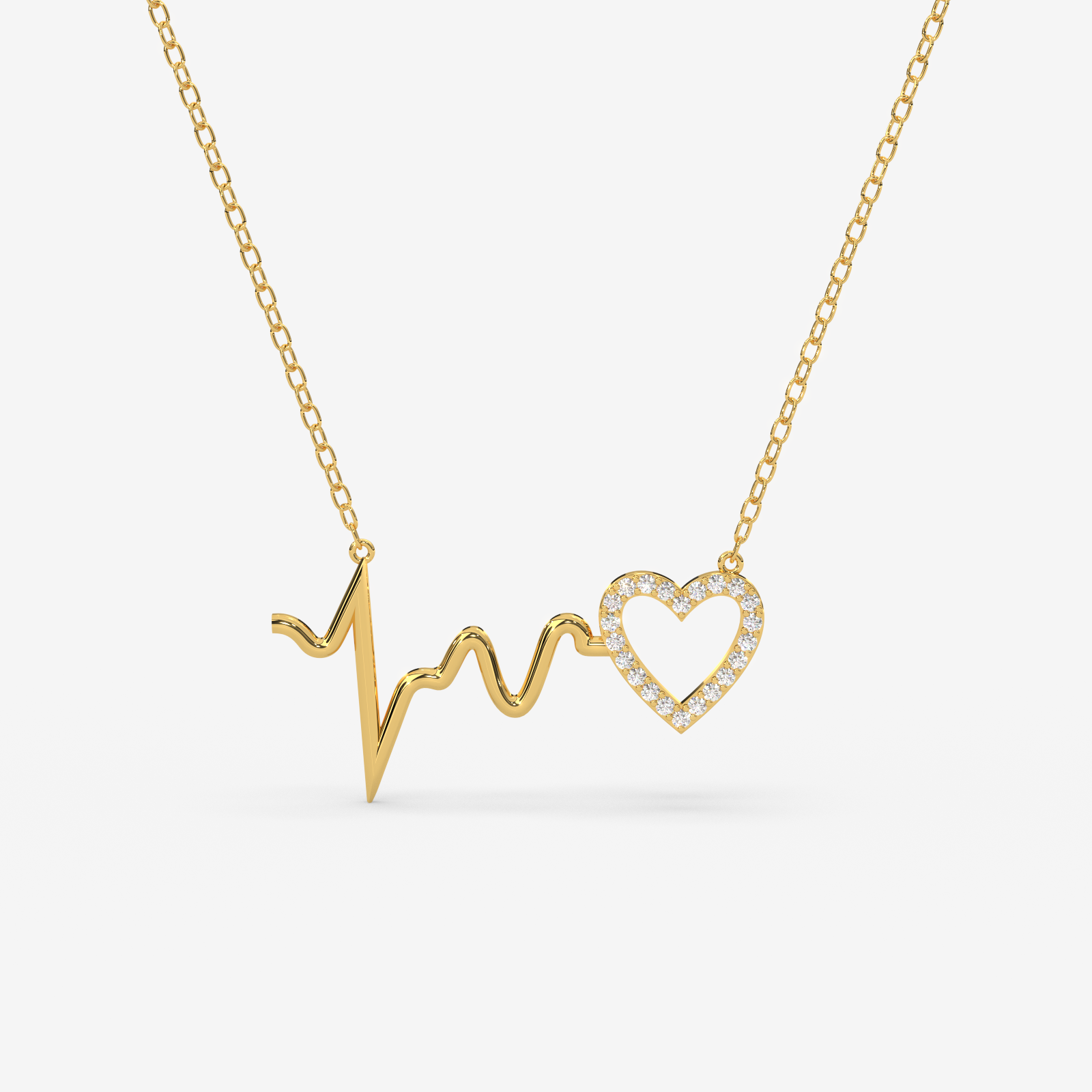 18K Gold Diamond Heartbeat Necklace - Fine Jewellery for her