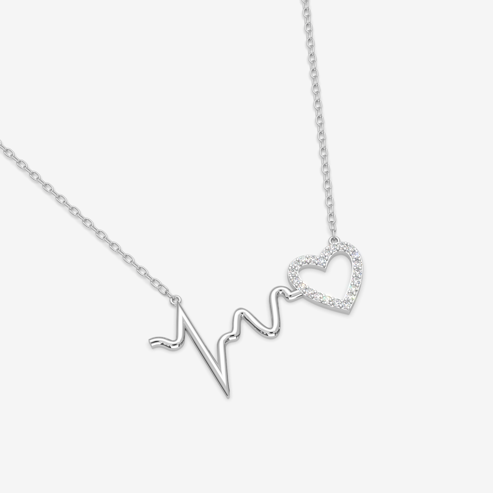 18K Gold Diamond Heartbeat Necklace - Fine Jewellery for her