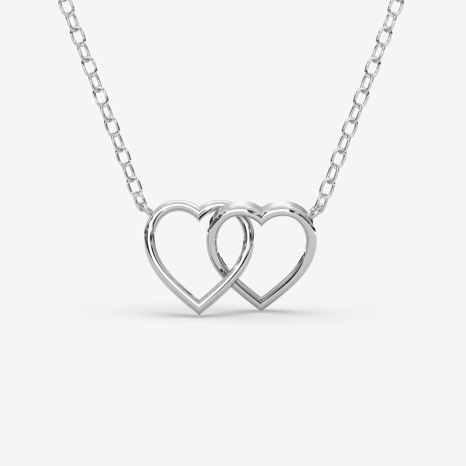 18K Gold Interlocking Hearts Necklace - Symbol of Love & Unity