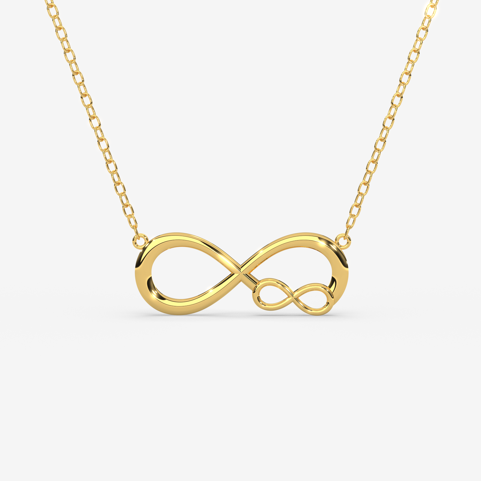 18K Gold Infinity Necklace - Delicate Eternal Love Symbol Pendant