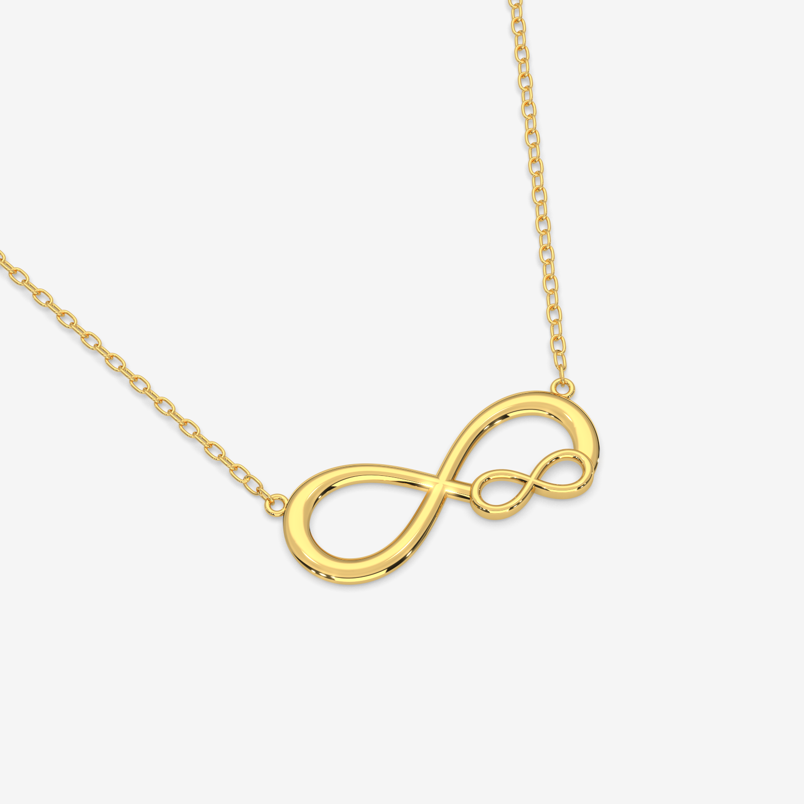 18K Gold Infinity Necklace - Delicate Eternal Love Symbol Pendant