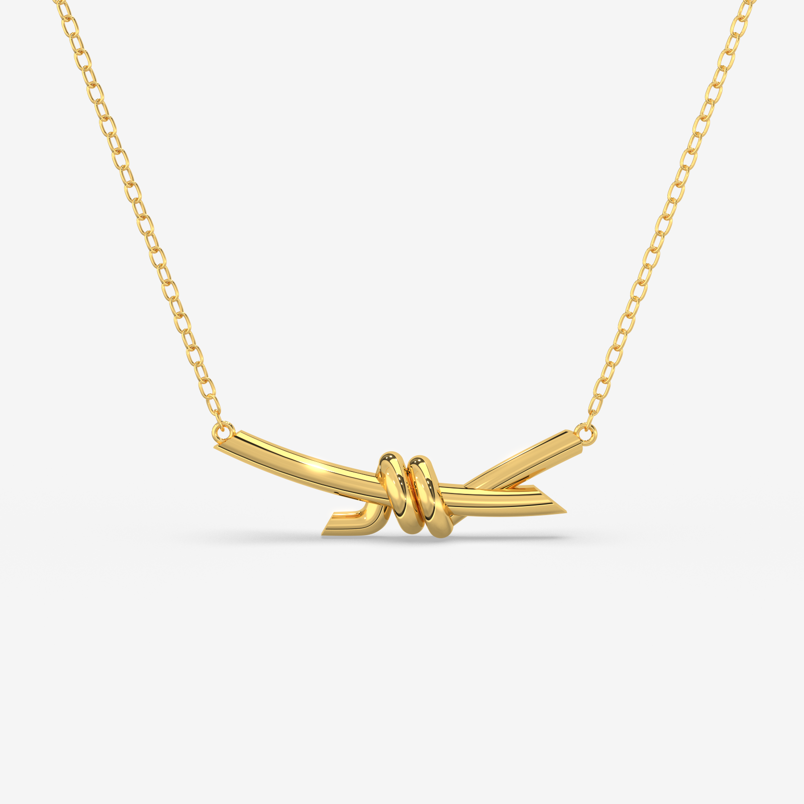 18K Gold Knot Pendant Necklace - Elegant & Timeless Gold Jewelry for Her