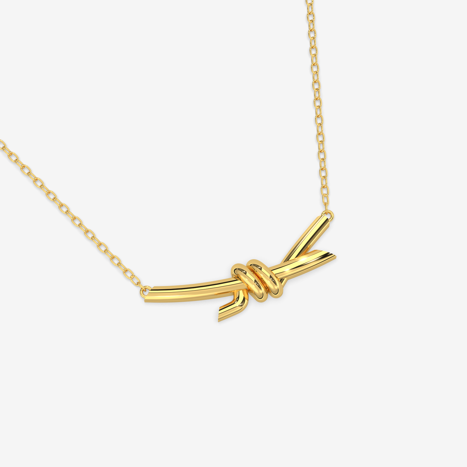 18K Gold Knot Pendant Necklace - Elegant & Timeless Gold Jewelry for Her
