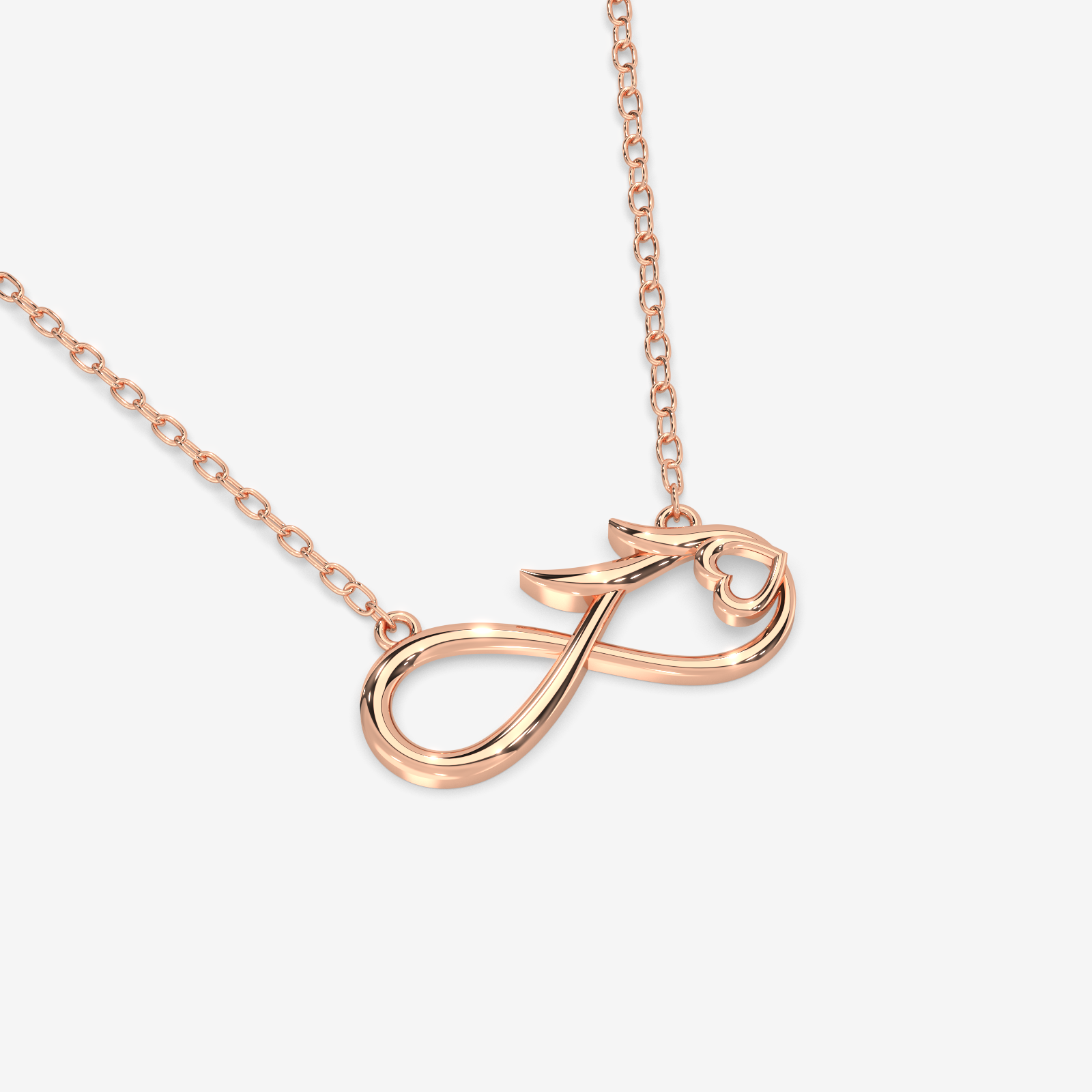 Gold Infinity Heart & Initial Necklace - Personalized Love Jewelry Gift